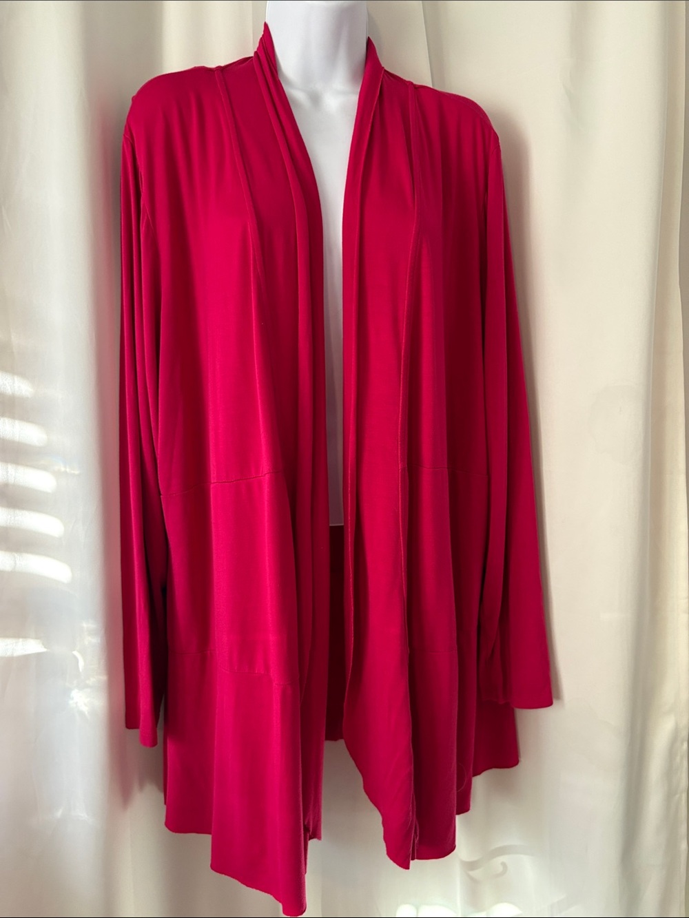 Women's Open-Front Pink Sweater Cardigan